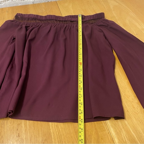 Womens Rock And Republic Size Small Burgundy Off The Shoulder Blouse - Picture 3 of 13